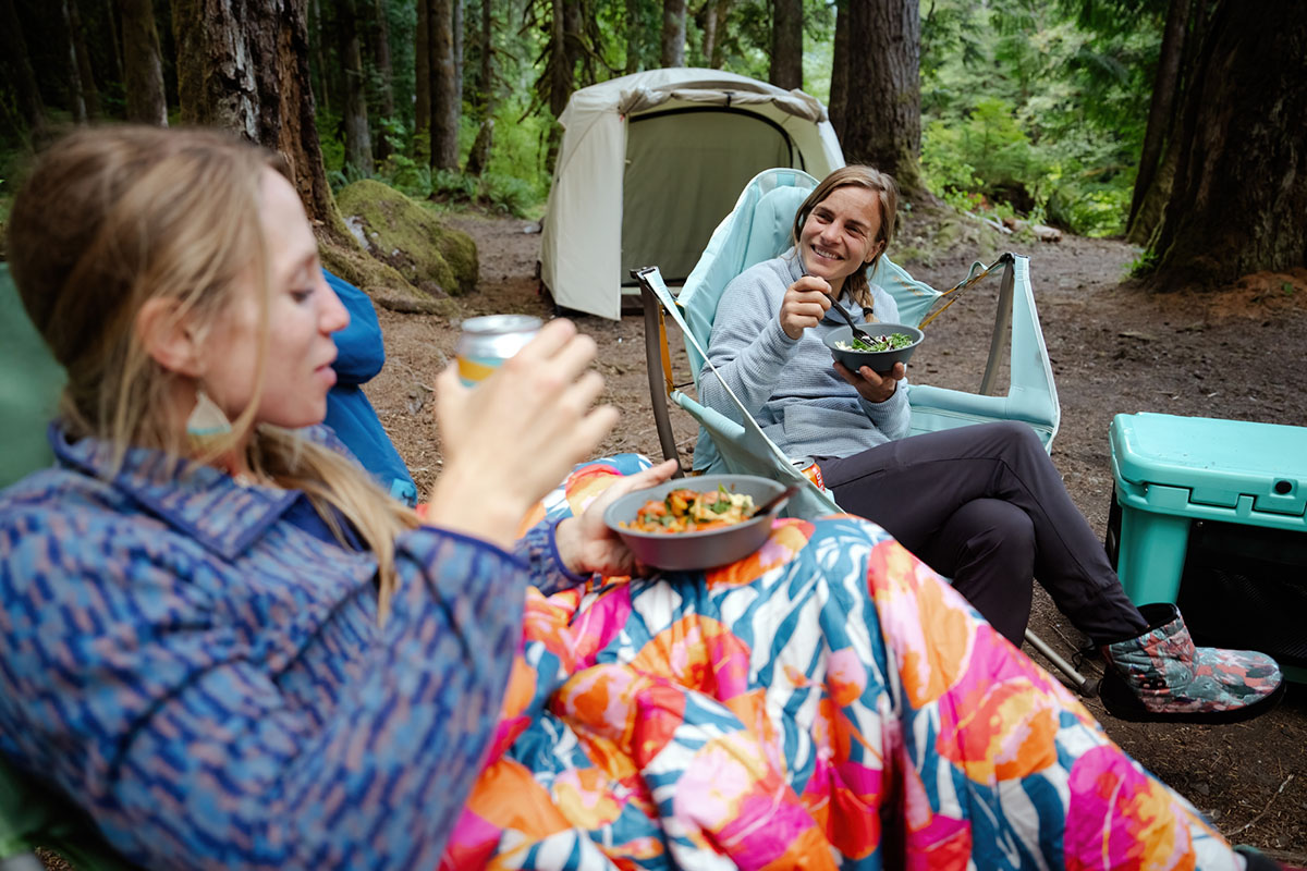 ​​Nemo Stargaze Reclining Camp Chair (eating dinner at camp)