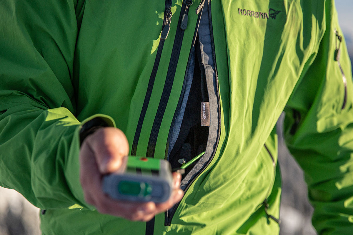 Norrona Lofoten Gore-Tex Pro jacket (using avalanche beacon)