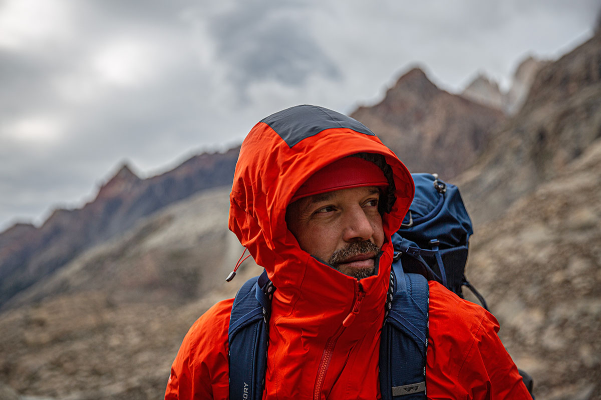 Norrøna Trollveggen Gore-Tex Pro Light Jacket (hood over helmet)