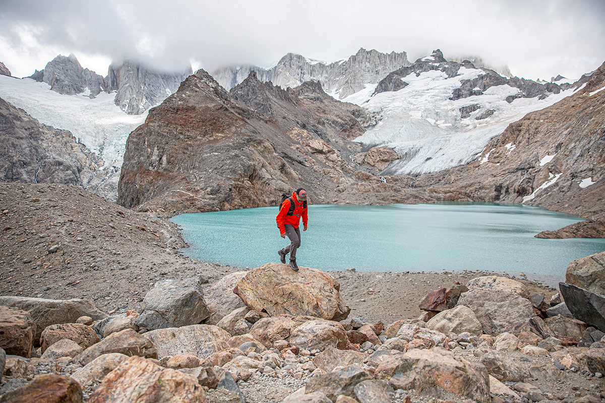 Norrona Trollveggen GTX Pro Light (hiking past Patagonian lake)