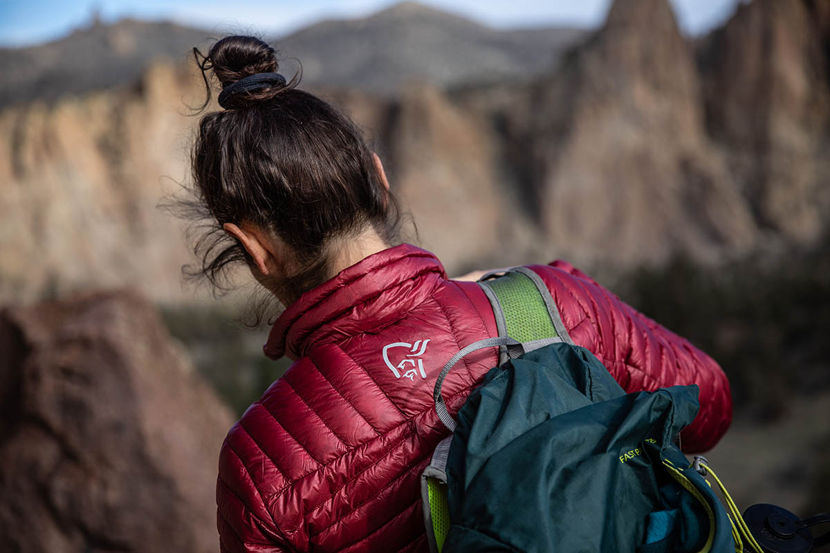 Norrona Trollveggen Superlight Down850 Jacket (closeup from back)