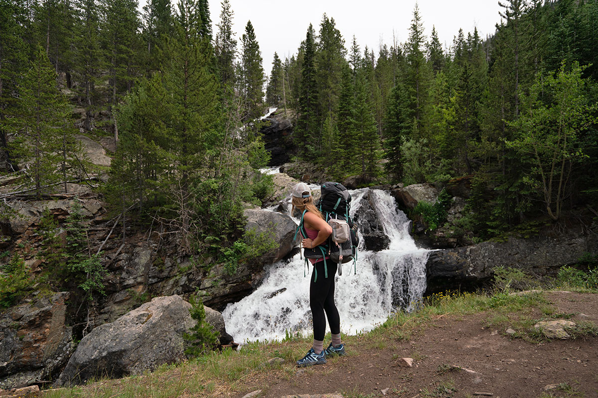 Oboz Arete hiking shoes (overlooking cascading falls)