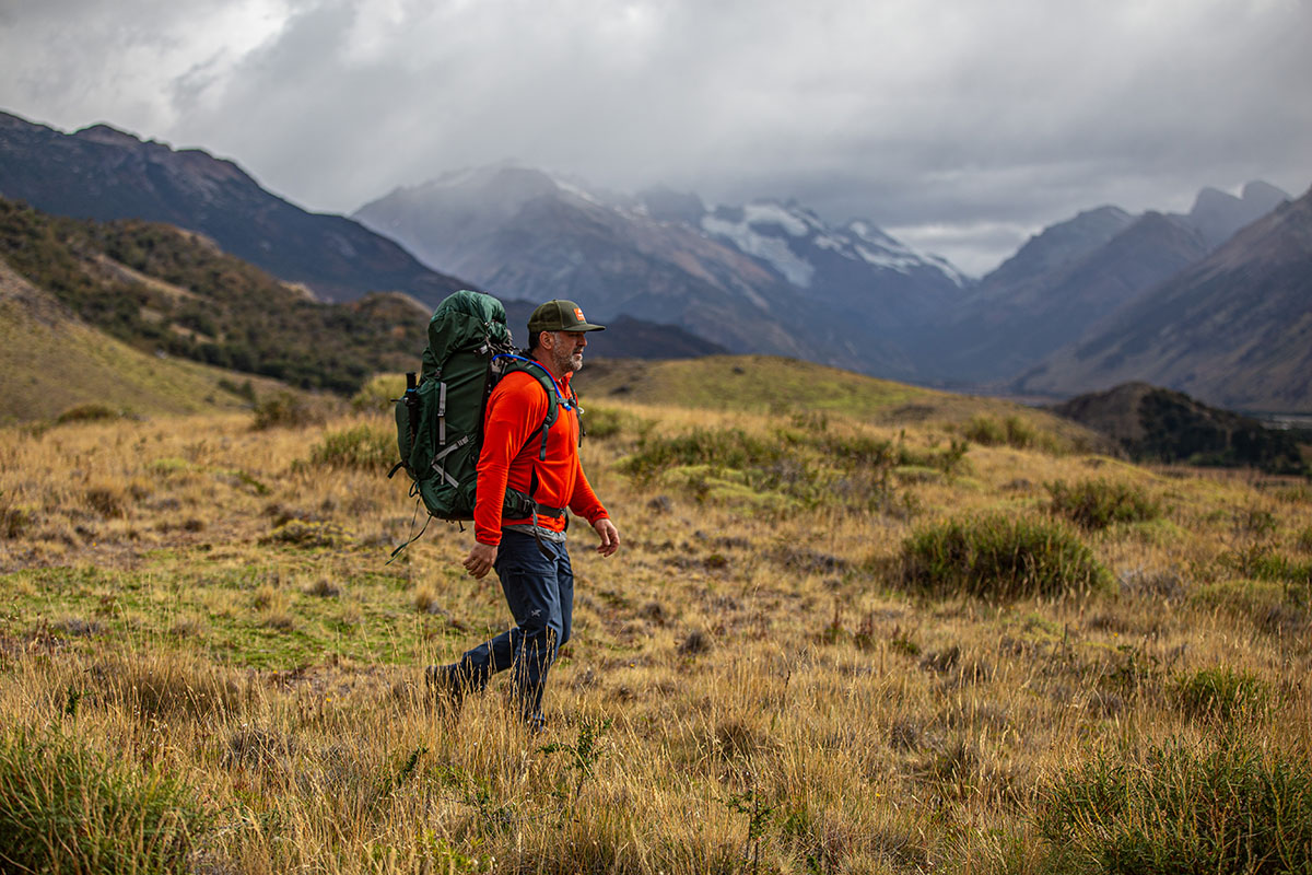 Osprey Aether Plus 70 backpacking pack (backpacking in Patagonia)