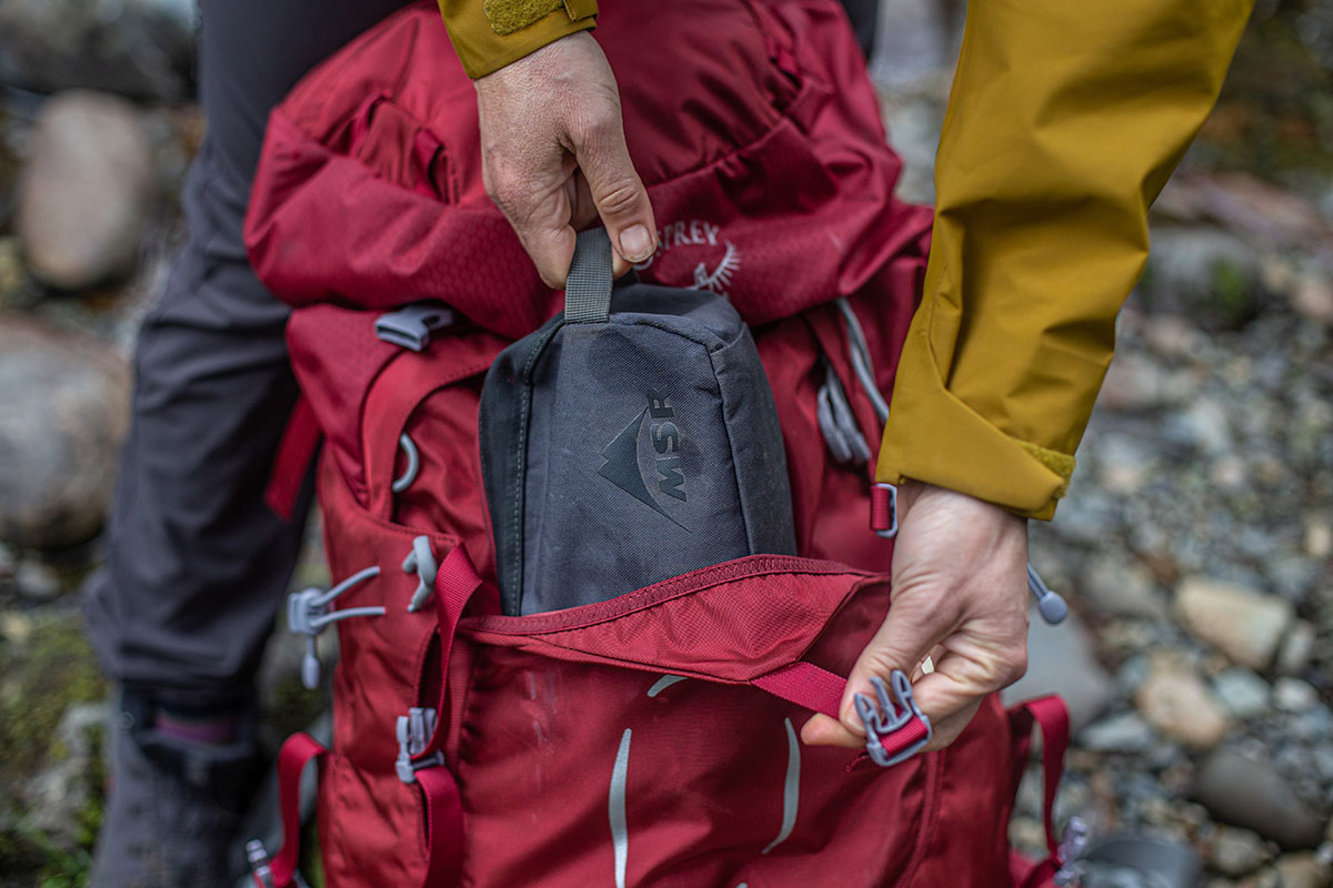 ​​Osprey Ariel 65 backpacking pack (front shove-it pocket)