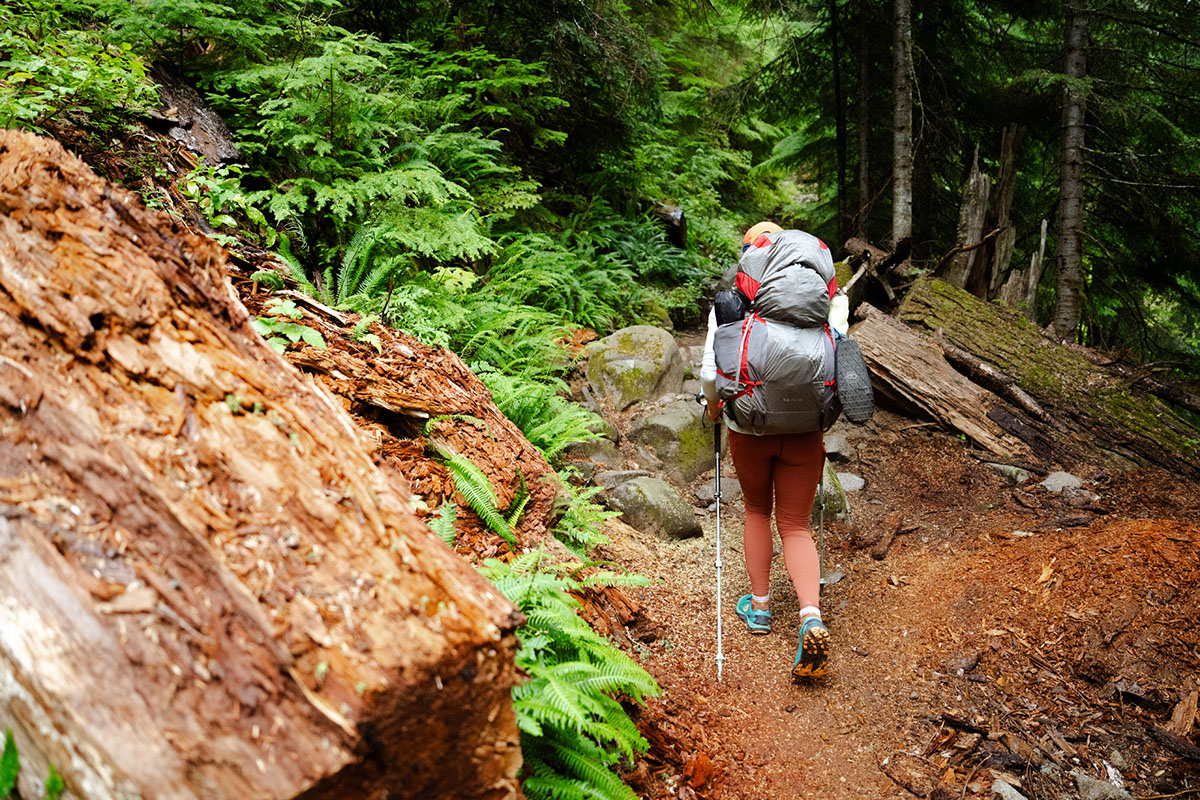 Osprey Eja Pro 55 (on trail in forest)