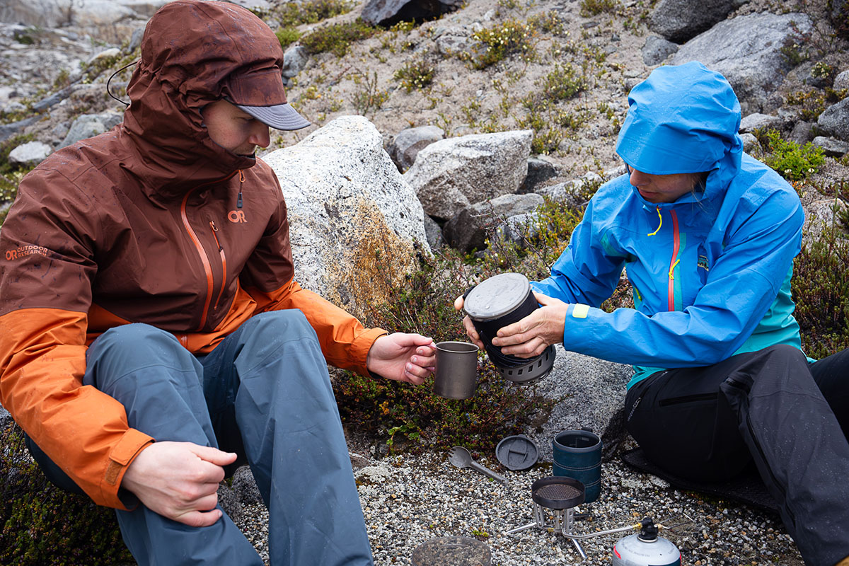 Outdoor Research Foray II rain jacket (pouring coffee)