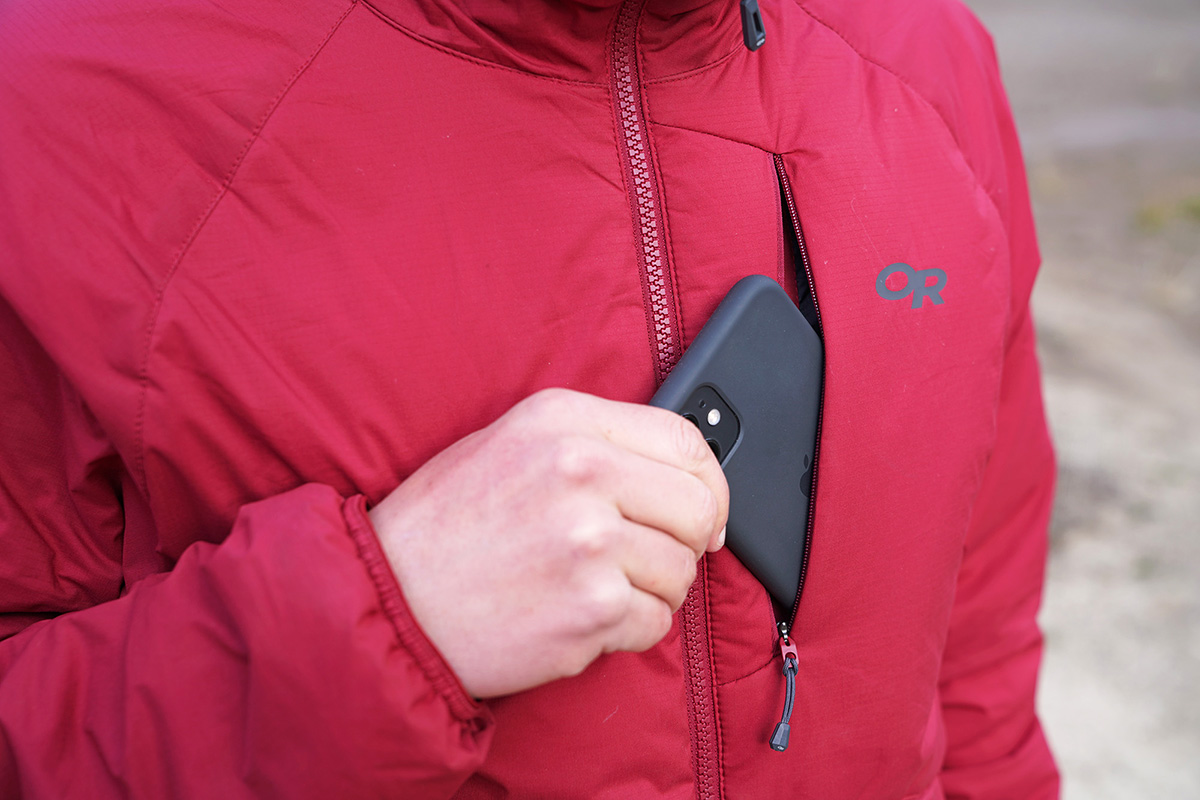 Outdoor Research Refuge Hooded synthetic jacket (phone in chest pocket)