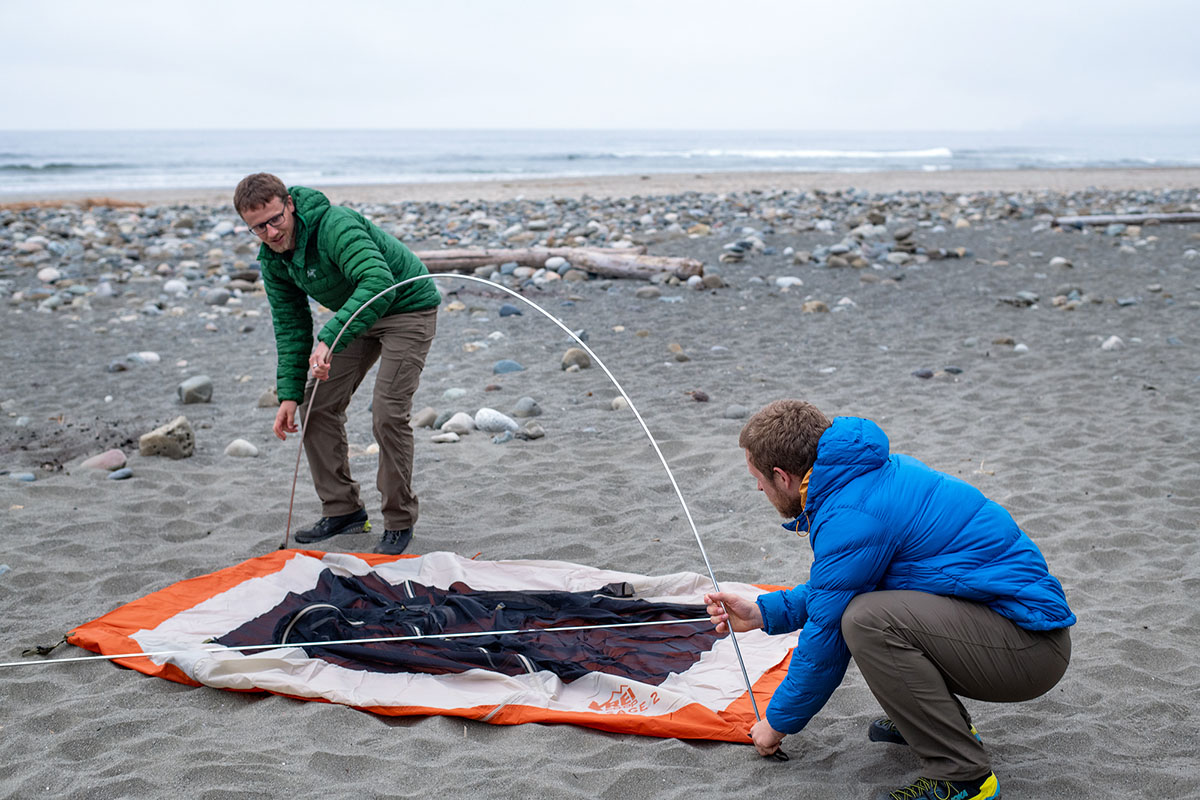 Outdoor Research Transcendent Hoody (camp setup)