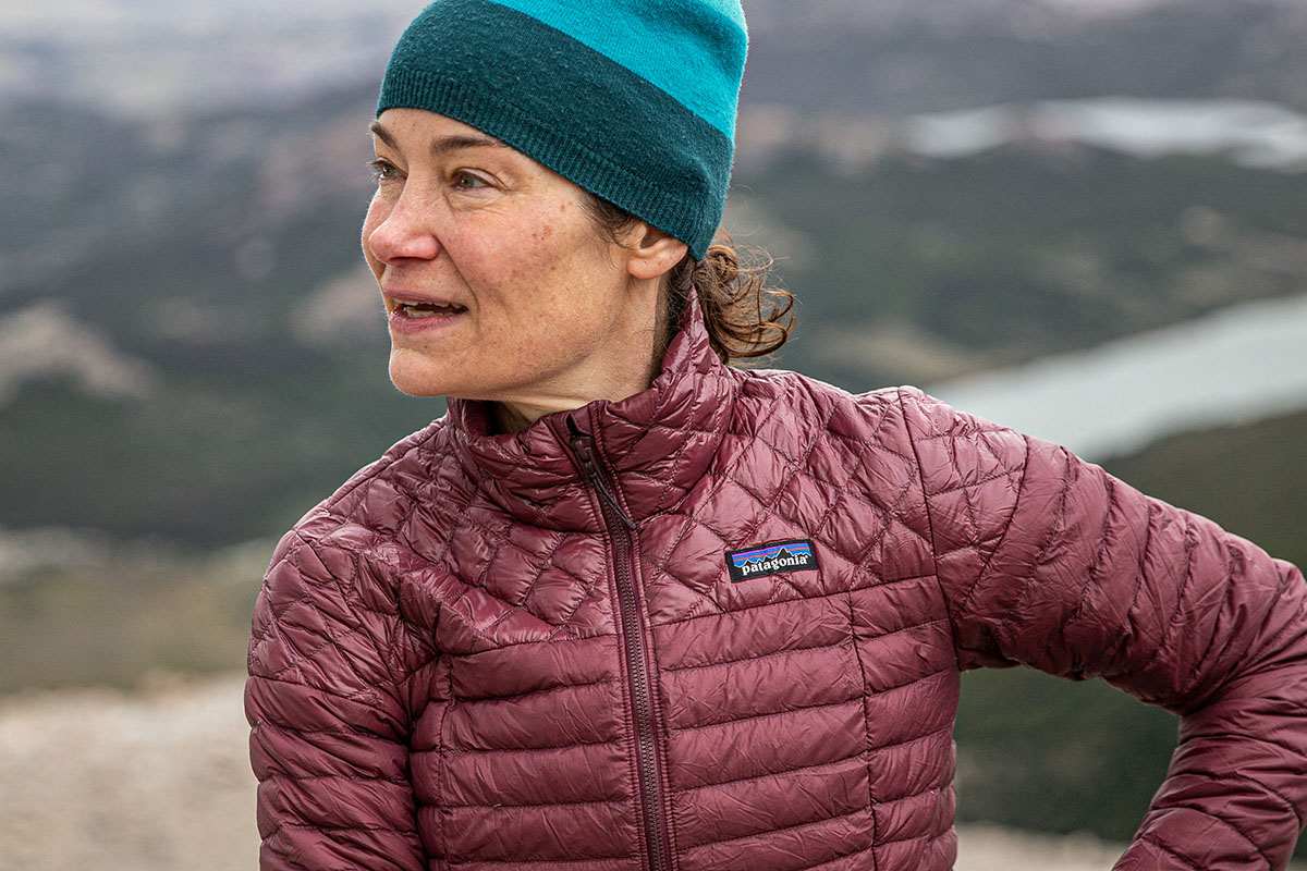 Patagonia AlpLight Down Jacket (closeup of front)