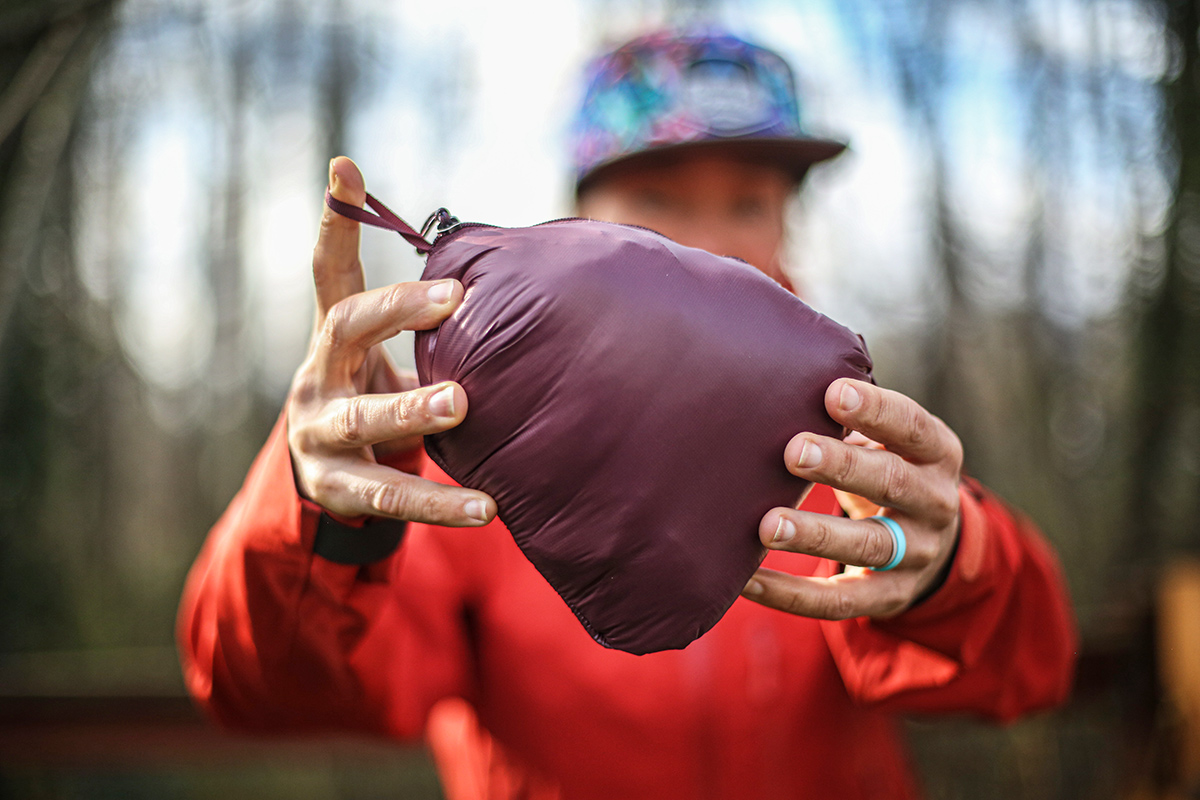 Patagonia AlpLight Down Jacket (packed down into its hand pocket)