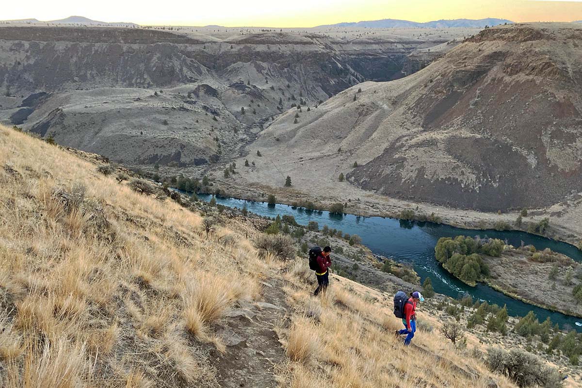 Hiking down from climbing at Trout Creek