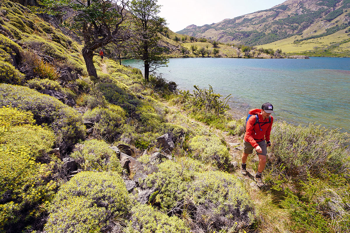 Patagonia Houdini Air windbreaker jacket (hiking beside lake 2)