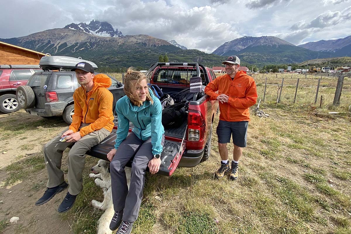 Patagonia Houdini windbreaker jacket (at truck with friends 3)