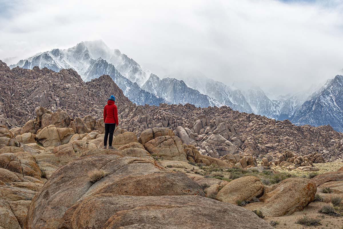 Patagonia M10 Storm Jacket (overlooking snowy mountains)