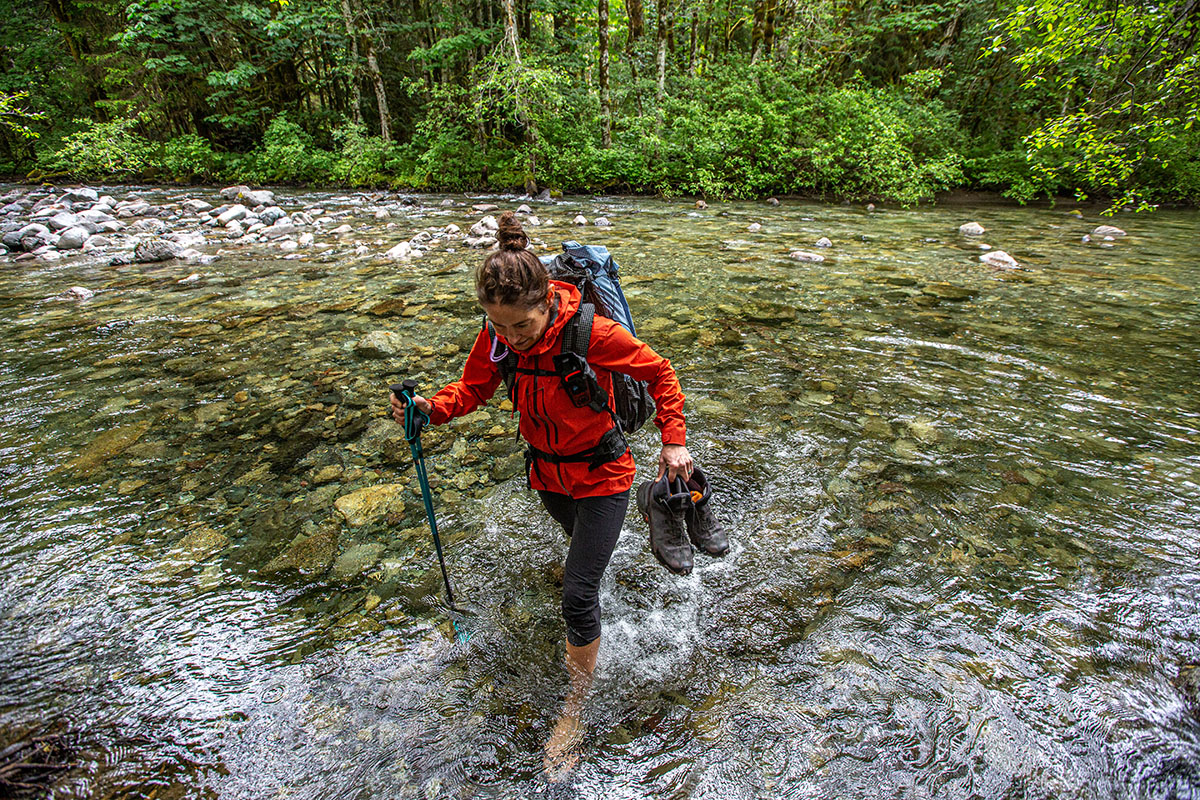 Patagonia M10 Storm Jacket (wading through water)