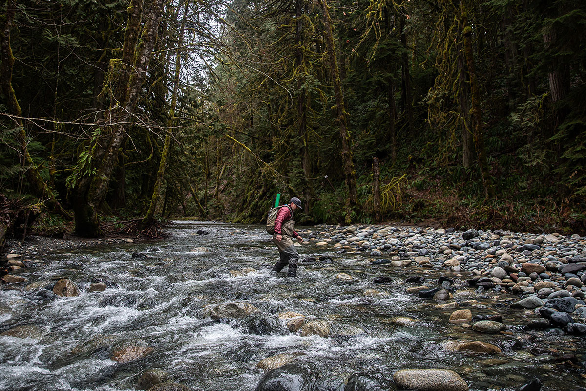 ​​Patagonia Nano Puff Hoody (crossing river in waders)