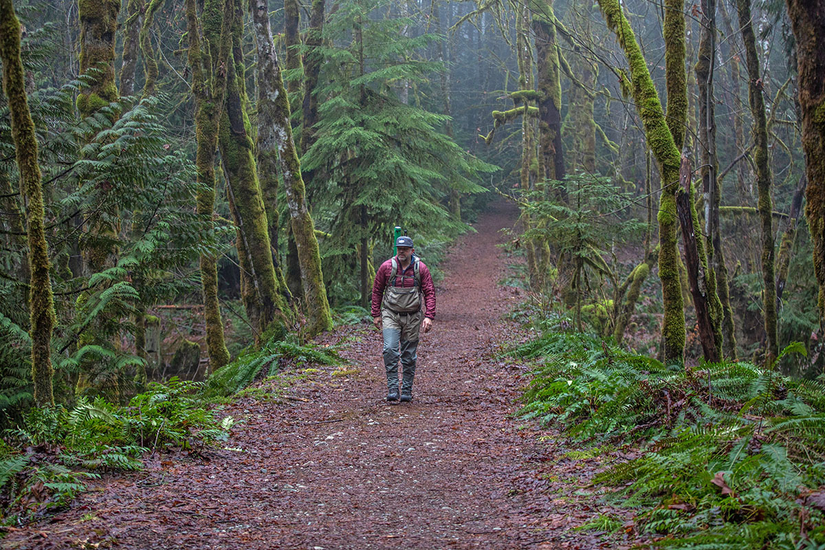 ​​Patagonia Nano Puff Hoody (walking through forest)