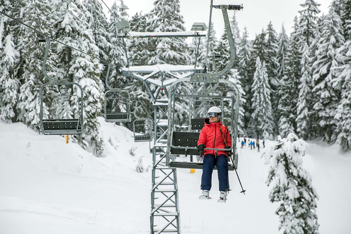 Patagonia Insulated Powder Bowl Pant (sitting on chairlift)