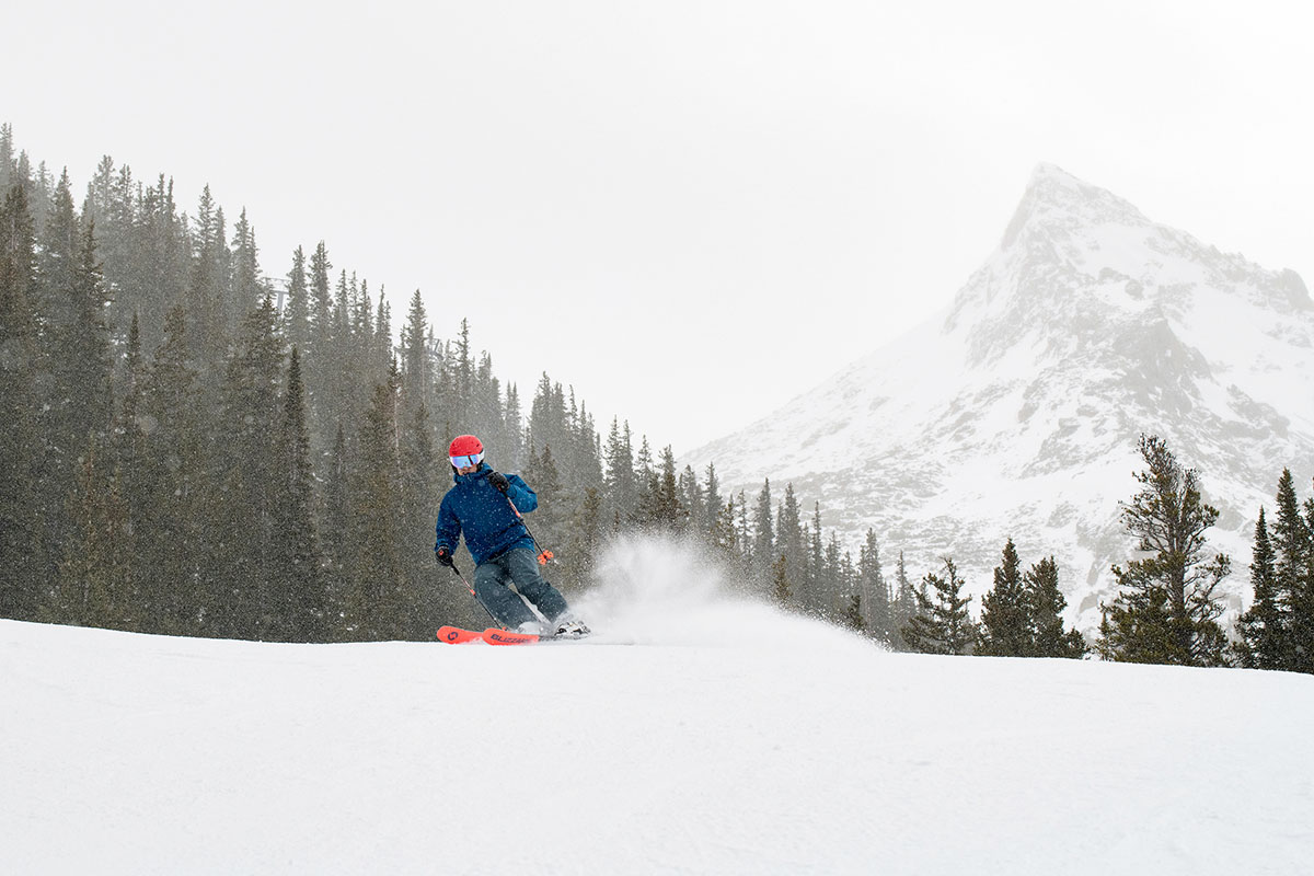 Patagonia Powder Bowl ski jacket (skiing downhill)