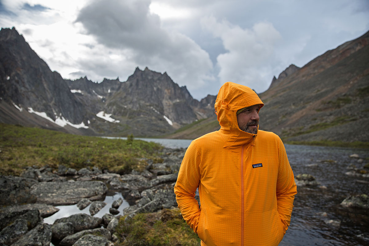 Patagonia R1 TechFace Hoody (with hood on)