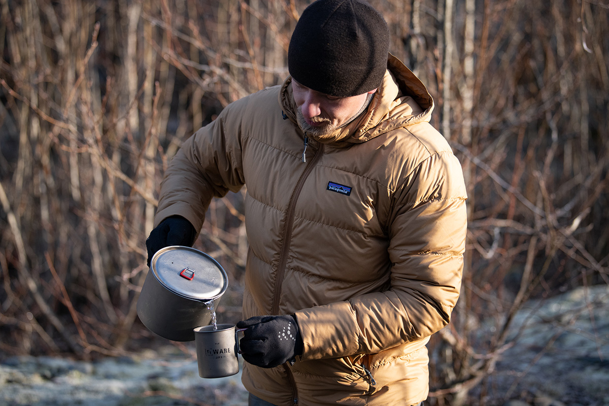 Patagonia Silent Down Jacket (pouring morning coffee)