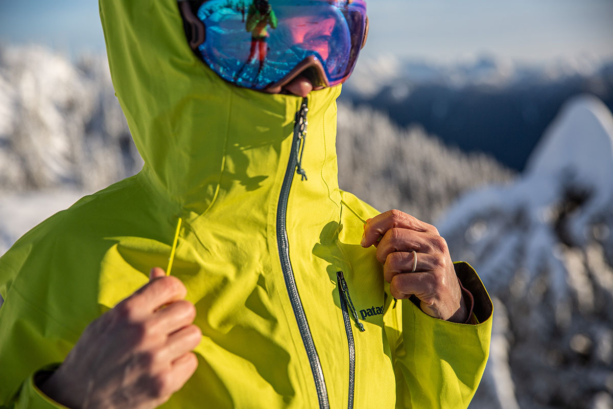 Patagonia SnowDrifter ski jacket (front hood adjustments)