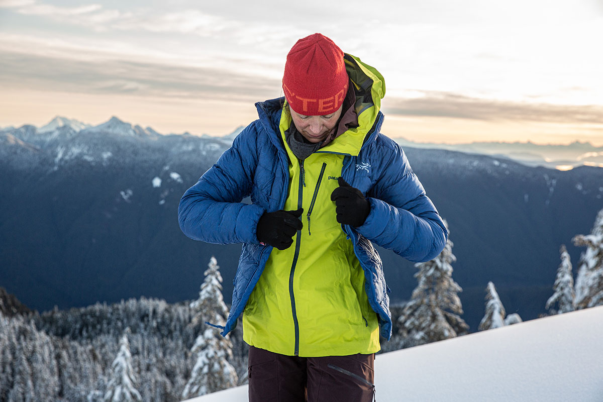 Patagonia SnowDrifter ski jacket (layered under Arc'teryx Cerium SV)