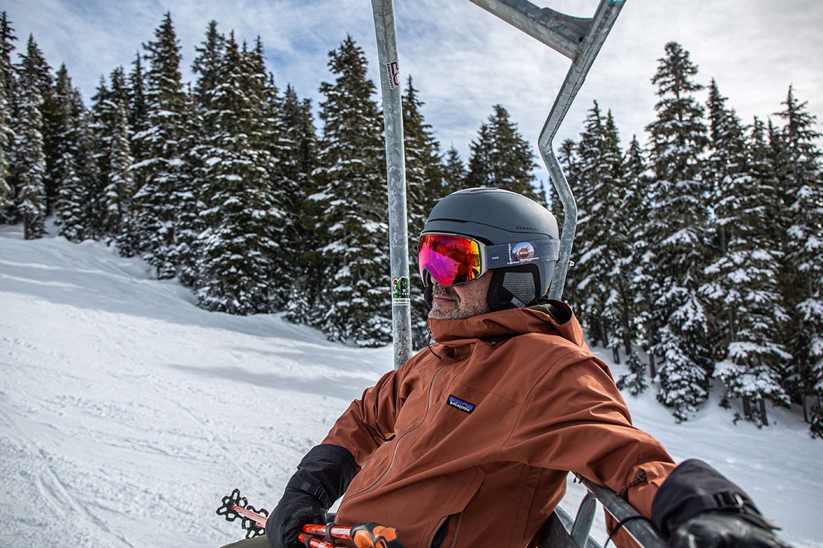 Patagonia Storm Shift Jacket (sitting on chairlift)