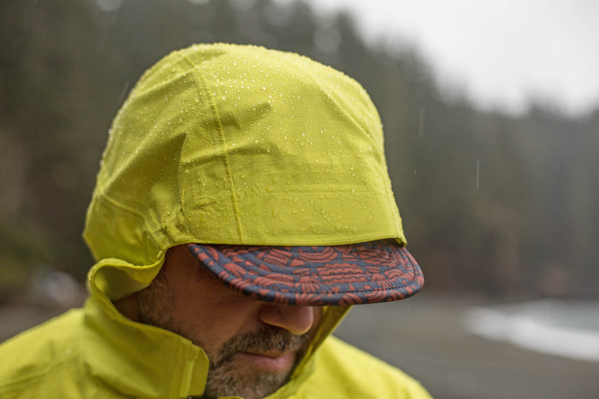 Patagonia Storm10 Alpine Jacket (rain beading on hood)