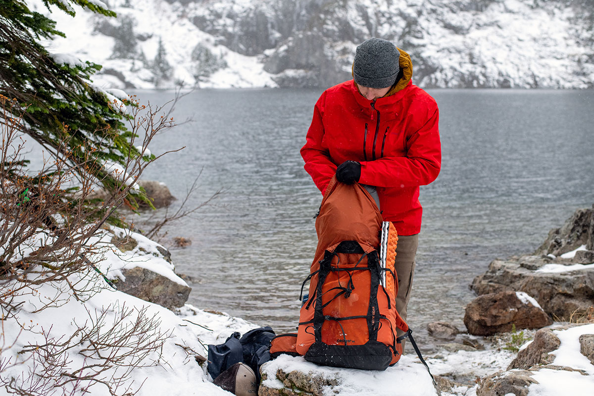 ​​Patagonia Triolet hardshell jacket (packing backpack)