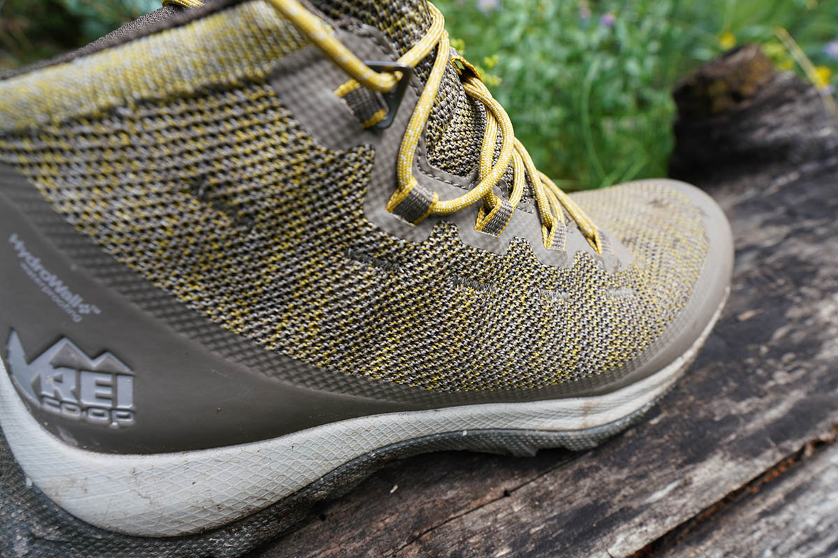 REI Co-op Flash hiking boot (closeup of knit upper)