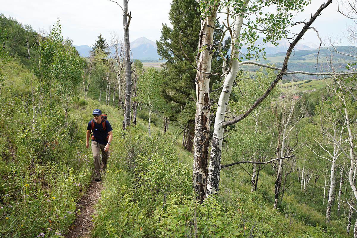 REI Co-op Flash hiking boots (hiking on trail in Telluride)