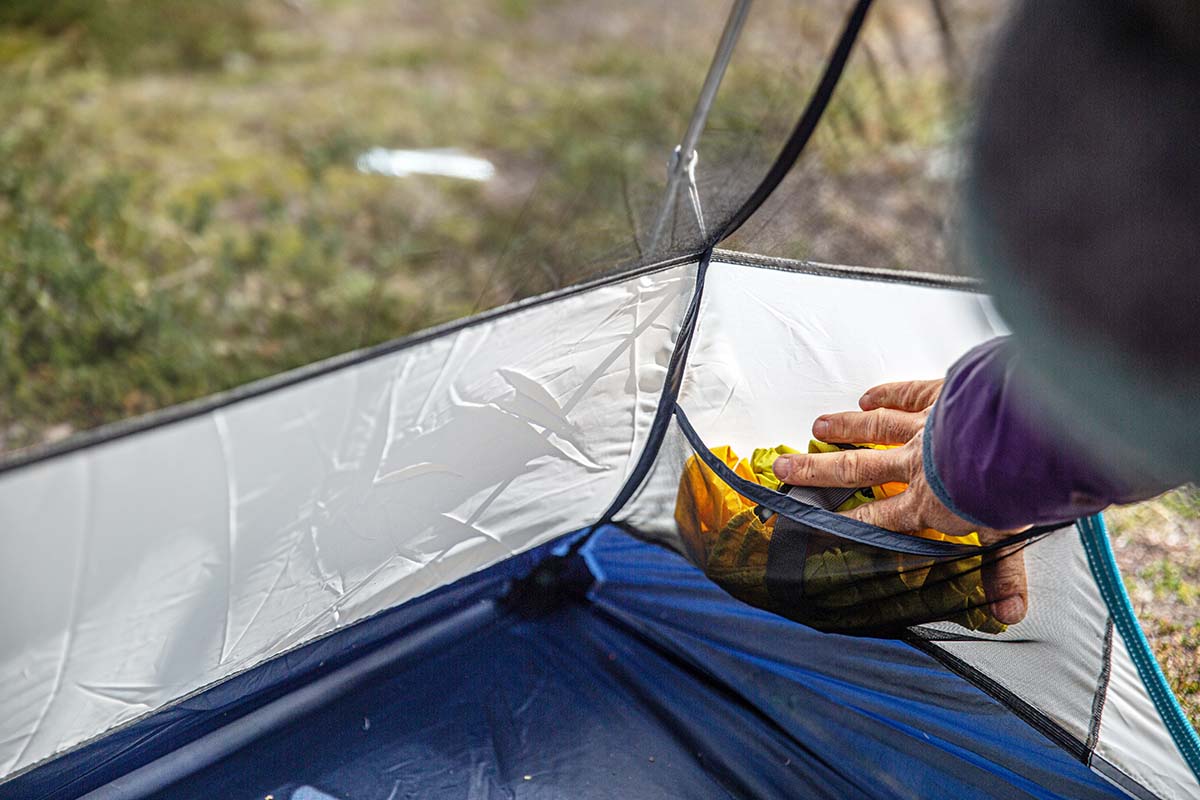 REI Co-op Trailmade 2 backpacking tent (interior pockets)