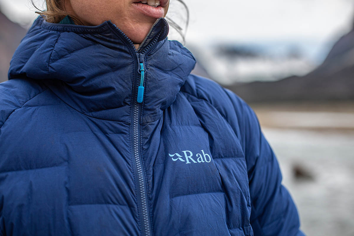 Rab Cubit Stretch Down Hoody (logo closeup)