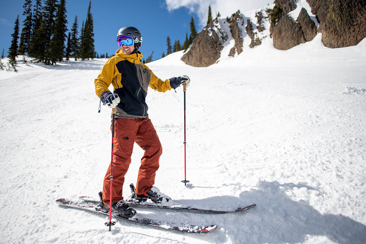 Rossignol Experience 86 Ti all-mountain ski (smiling standing on slope)