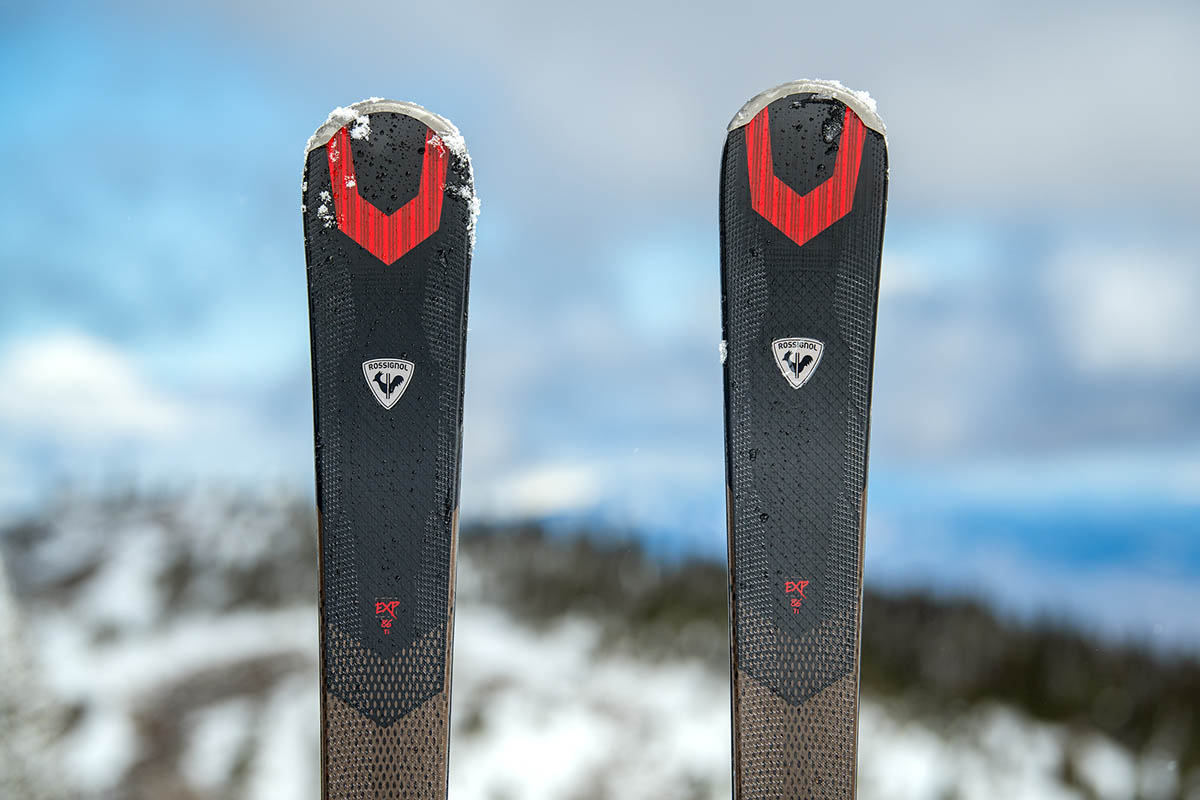 Rossignol Experience 86 Ti skis (detail of ski tips)