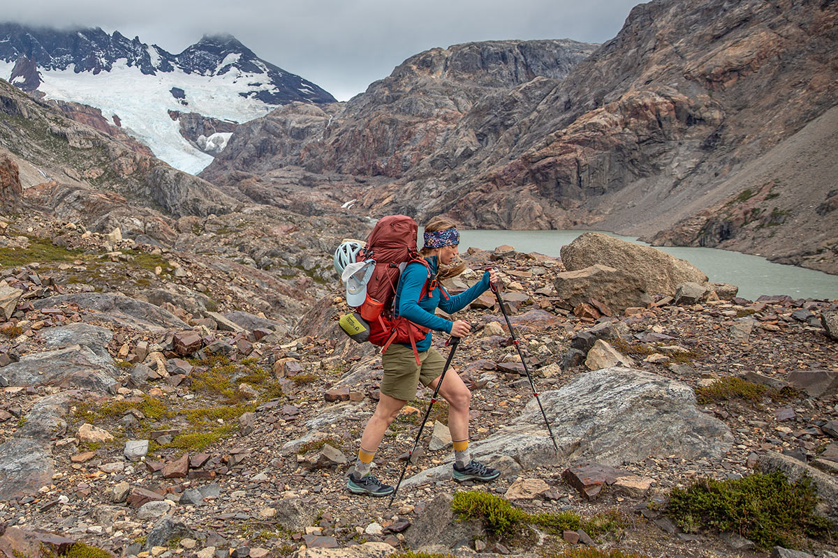 Salomon OUTline GTX (hiking past lake in Patagonia)