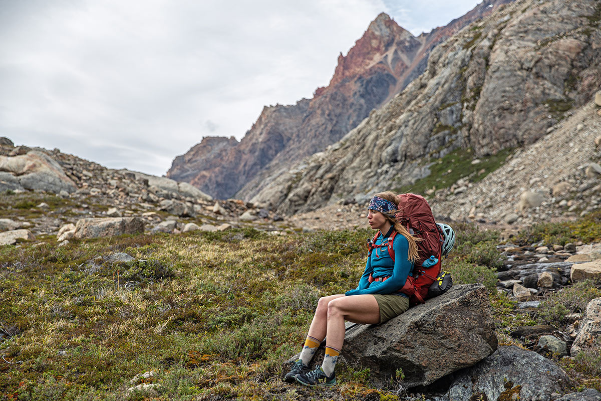 Salomon OUTline GTX (taking a break while hiking in Patagonia)