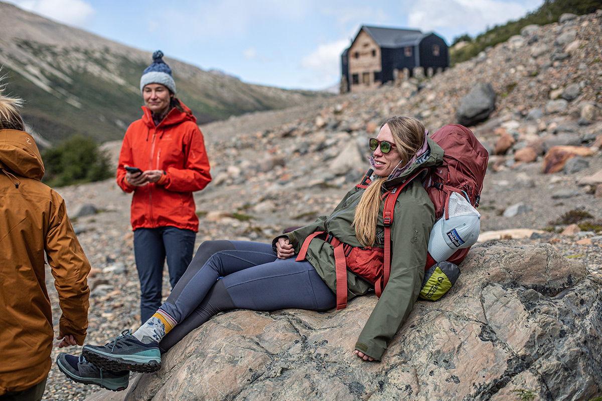 Salomon OUTline GTX (taking a rest on a boulder in Patagonia)