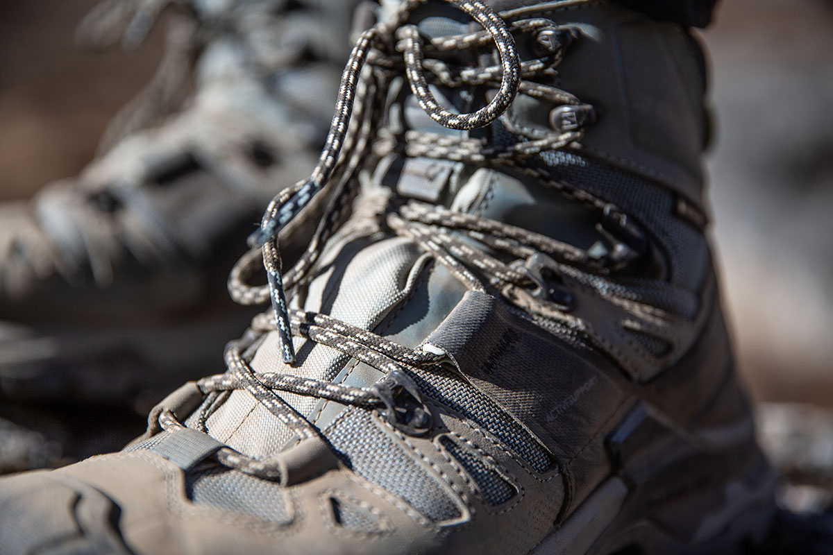 ​​Salomon Quest 4 GTX hiking boots (closeup of lacing system)