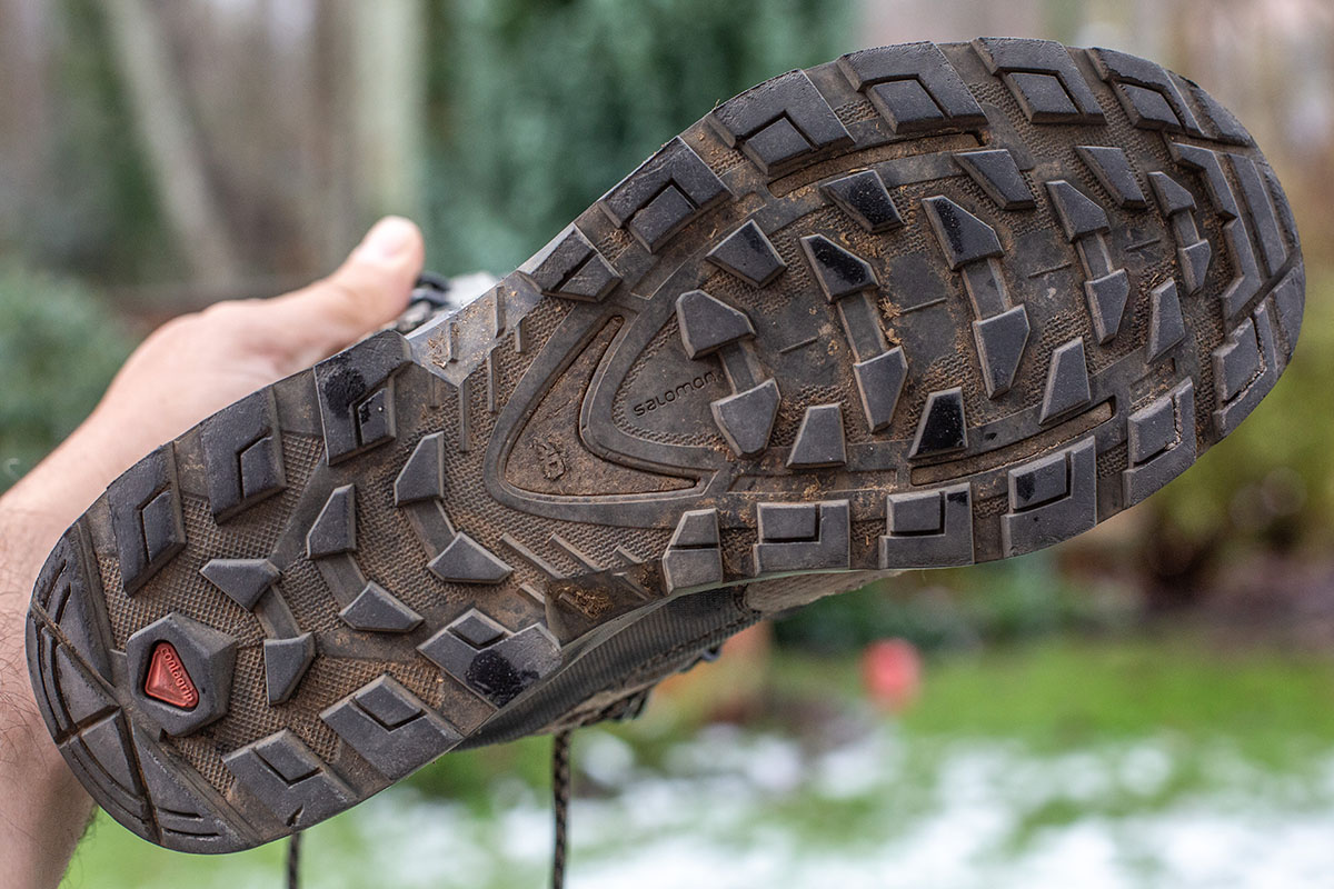 Salomon Quest 4 GTX hiking boots (closeup of outsole)