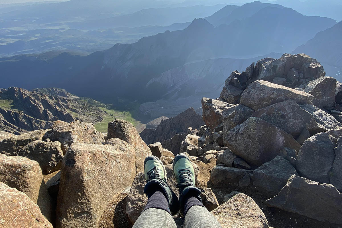 Salomon Vaya Mid GTX hiking boot (on top of Mount Sneffels)