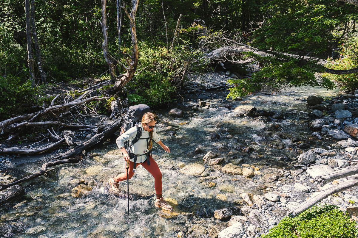 Salomon X Ultra 360 Edge Mid GTX (hiking across stream)