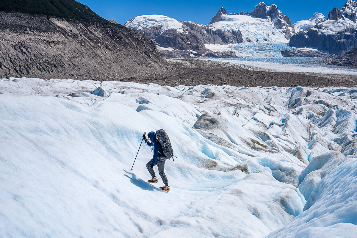 Salomon X Ultra 360 Edge Mid GTX (hiking up side of glacier)