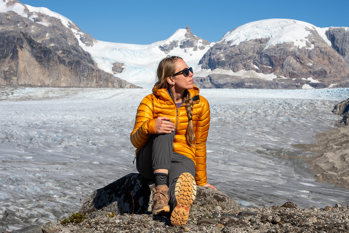 Salomon X Ultra 360 Edge Mid GTX (sitting at base of glacier)