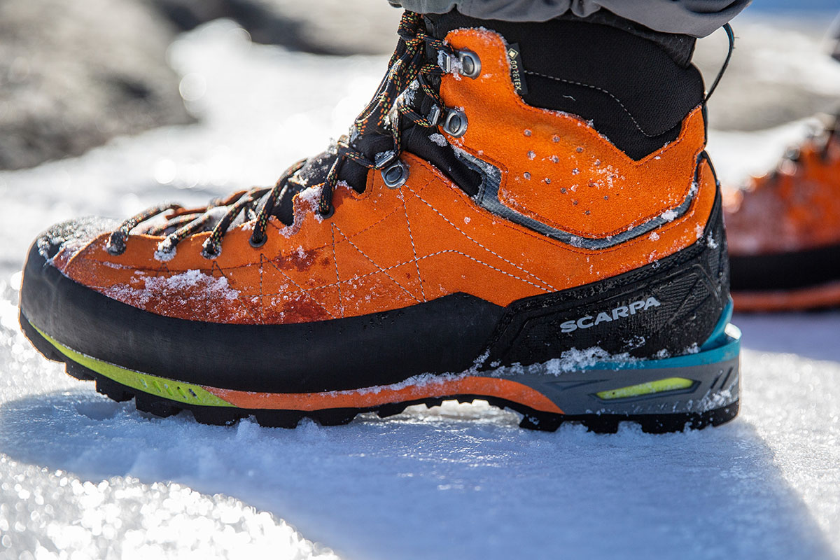 Scarpa Zodiac Tech GTX boot (closeup of boot from side)