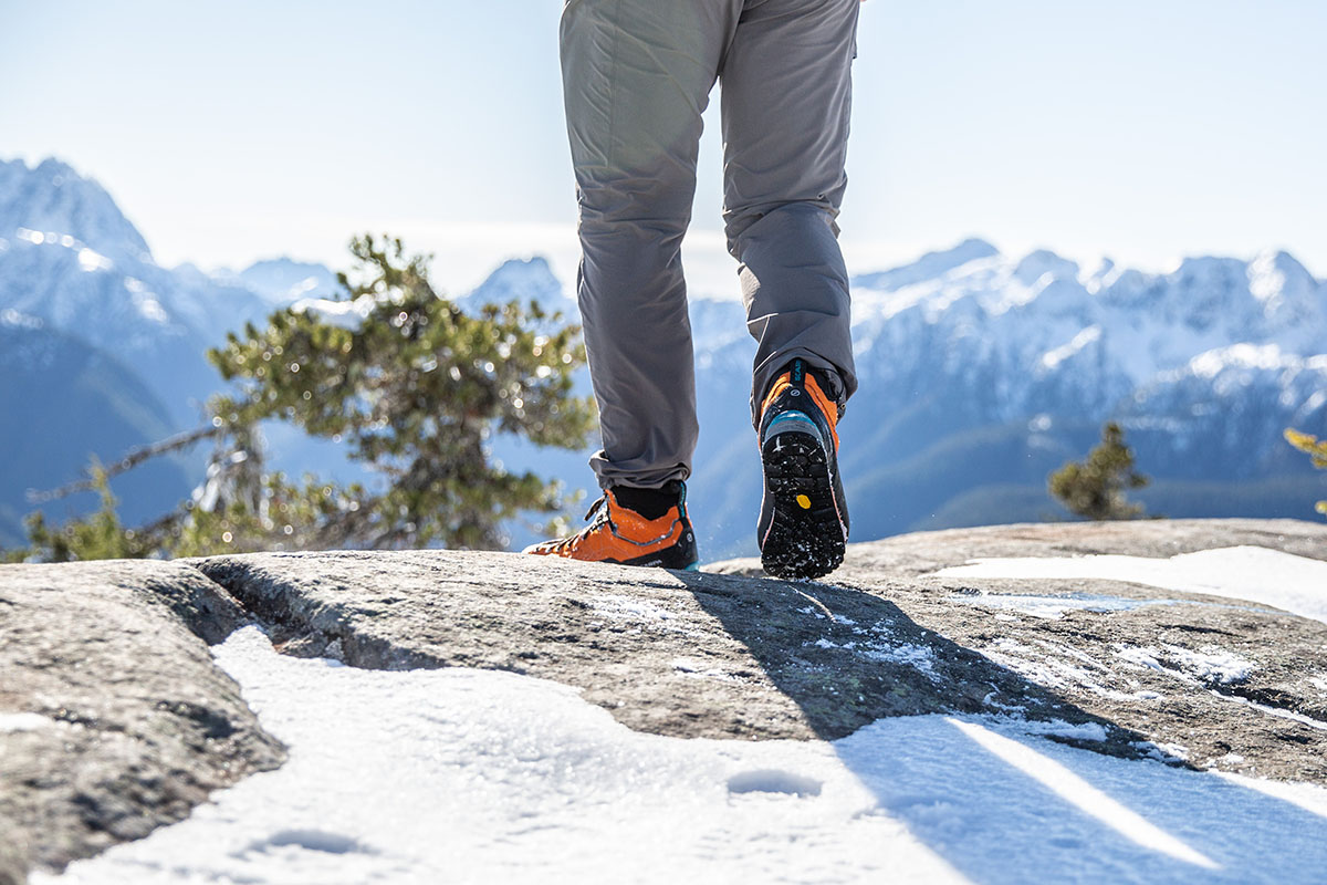 Scarpa Zodiac Tech GTX boot (with snow on ground)