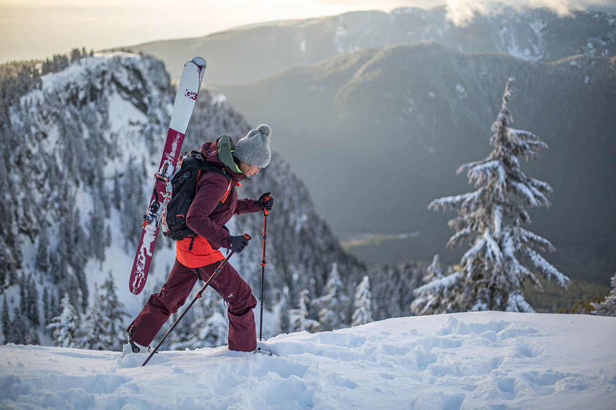 Scott Patrol E1 30 avalanche airbag pack (skinning across ridgeline)