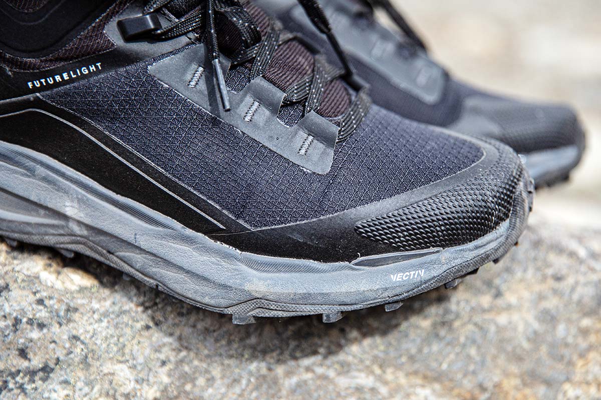 The North Face Vectiv Exploris 2 Mid Futurelight hiking boots (close up of upper)