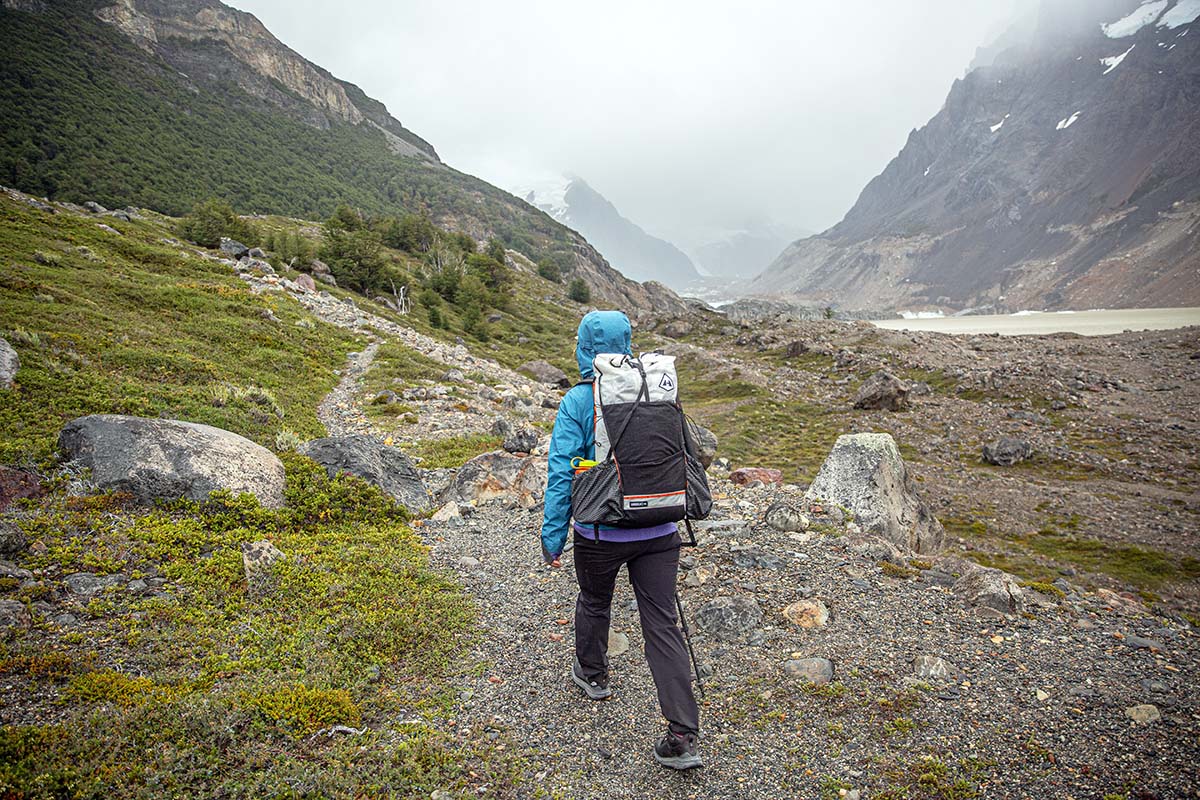 The North Face Vectiv Exploris 2 Mid Futurelight hiking boots (hiking toward the Torre Valley)